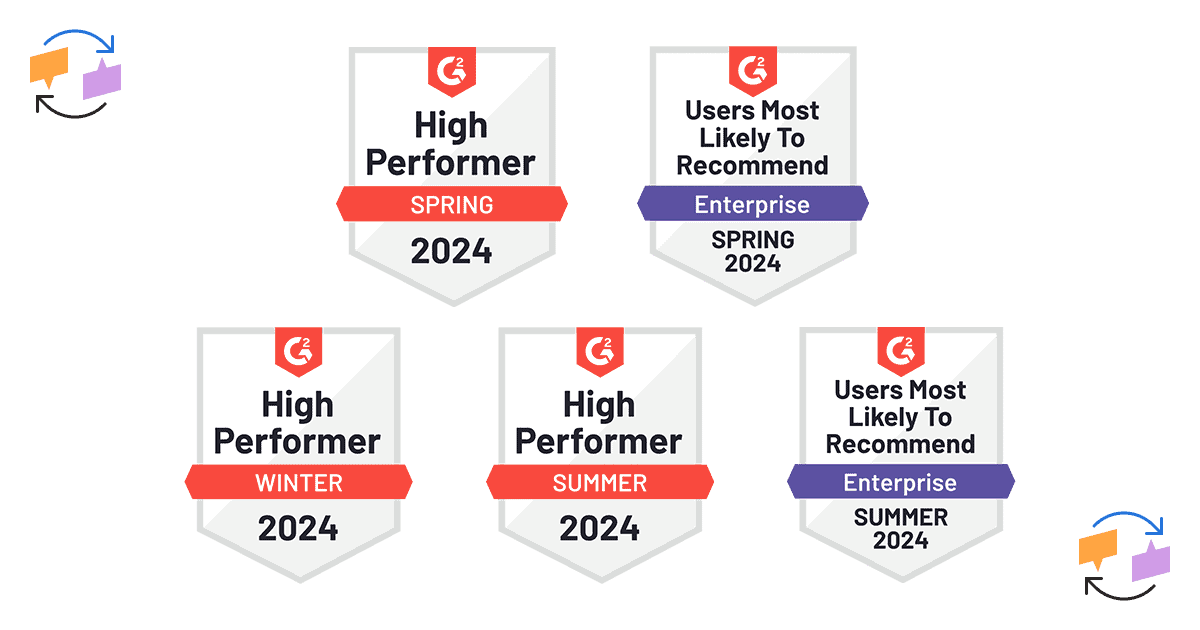 RightAnswers 2024 Spring, Winter, and Summer G2 Badges